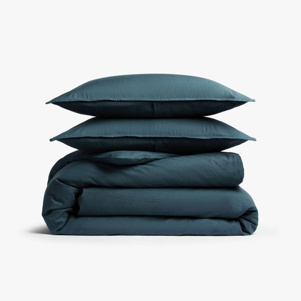 Parachute - King/California King Relaxed Linen Duvet Cover & S Blue